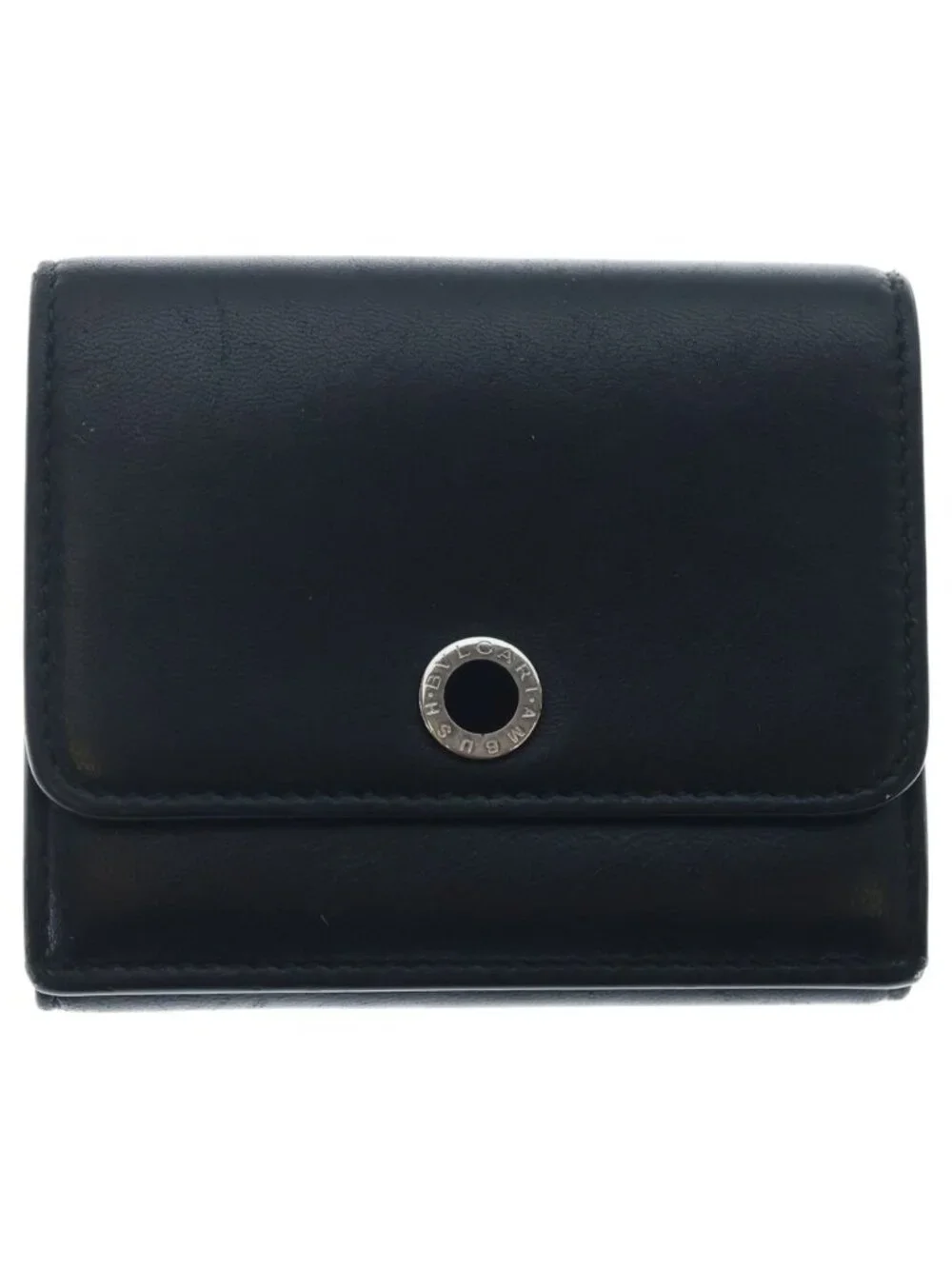 Bvlgari Ambush Wallet Leather Bifold Compact Black